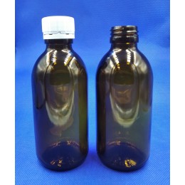 Флакон стеклянный 200 мл бутылка стекло с колпачком, МЗ, (код 5035)