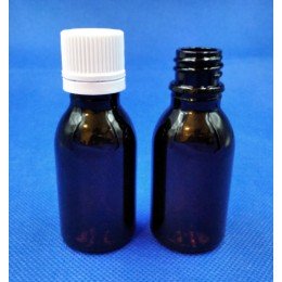 Флакон 25 мл коричневый с крышкой, ПГ, (код 3045)