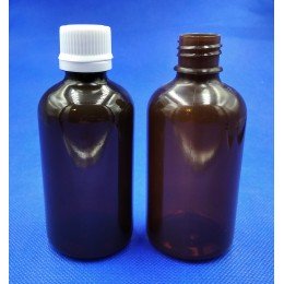 Флаконы коричневые 100 мл с крышкой, РА, (код 4070)
