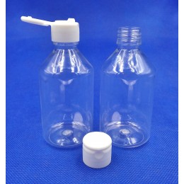 Прозрачный пэт флакон 100 мл с крышкой флип-топ, ПГ, (код ФТ-029)