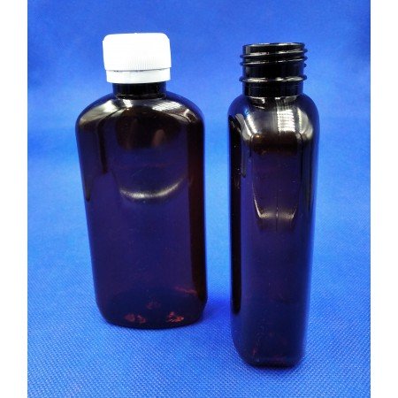 Флакон плоский 200 мл с крышкой, ПГ, (код 5030)
